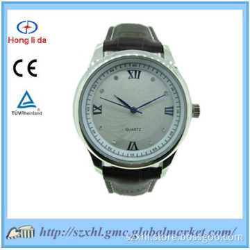 Quartz movement  leather strap watch women